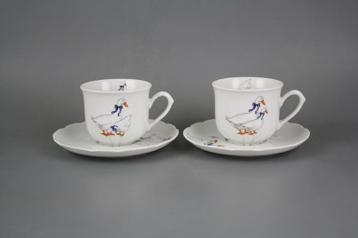 Cup high 0,16l with saucer Rose Geese BB č.1