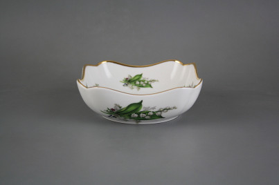 Deep salad dish square 15cm Rokoko Lilies of valley EGL LUX č.1