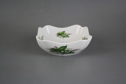 Deep salad dish square 15cm Rokoko Lilies of valley EBB č.1