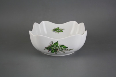 Deep salad dish square 18cm Rokoko Lilies of valley EBB č.1