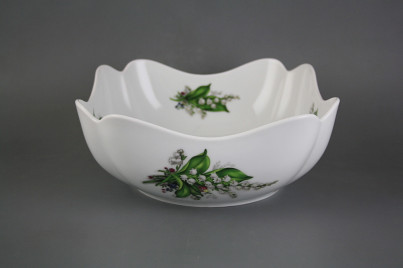 Deep salad dish square 24cm Rokoko Lilies of valley EBB č.1