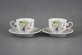 Tea cup 0,18l with saucer Ofelia Flowering meadow Pattern D CBB