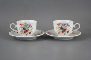 Tea cup 0,18l with saucer Ofelia Flowering meadow Pattern A CBB