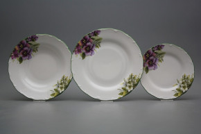 Plate set Ofelia Pansy 18-piece DZL