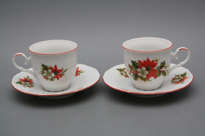 Coffee cup 0,18l and saucer Ofelia Poinsettia CL