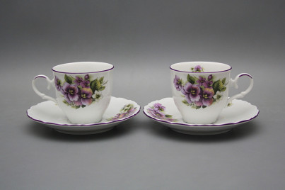 Coffee cup 0,18l and saucer Ofelia Pansy FL č.1