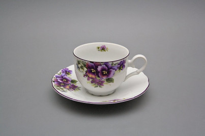 Tea cup 0,18l with saucer Ofelia Pansy FL č.1