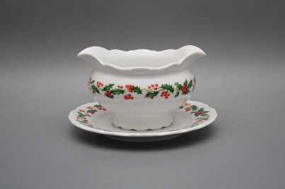 Sauceboat 0,4l with saucer Ofelia Christmas holly BB č.1