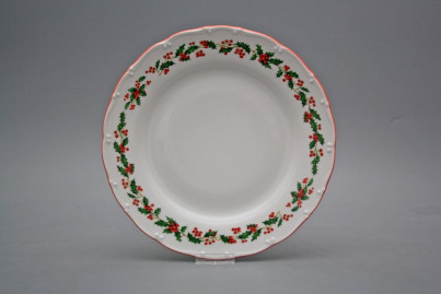 Flat plate 25cm Ofelia Christmas holly CL č.1