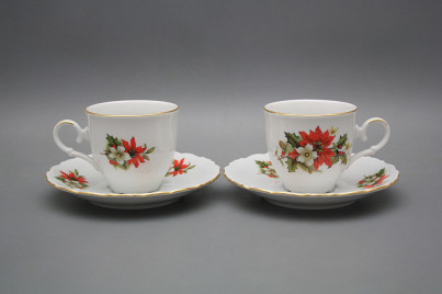 Coffee cup 0,18l and saucer Ofelia Poinsettia GL č.1