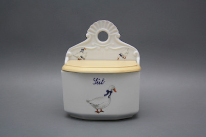 Wall box for salt with wooden cover Geese ML č.1