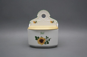 Wall box for salt with wooden cover Sunflowers ZL