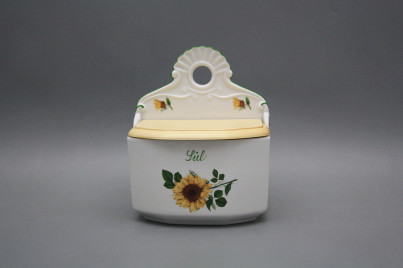 Wall box for salt with wooden cover Sunflowers ZL č.1