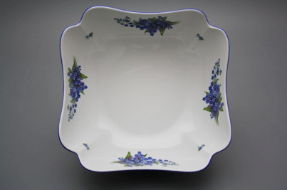 Deep salad dish square 24cm Rokoko Forget-me-not EAL č.1