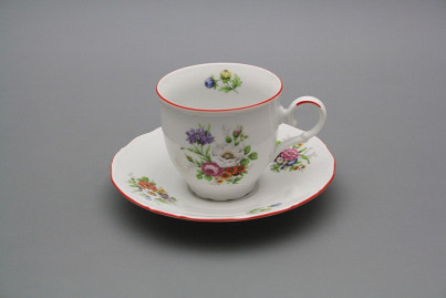 Coffee cup 0,18l and saucer Ofelia Meissen bouquet CL č.1