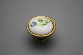 Rustic knobs 40mm Meissen bouquet