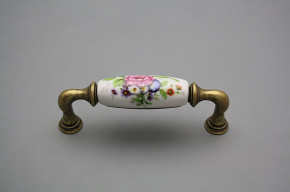 Rustic handles 96mm Meissen bouquet