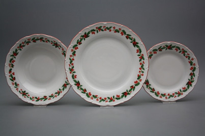 Plate set Ofelia Christmas holly 18-piece KCL č.1