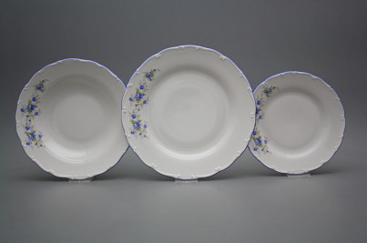 Plate set Ofelia Light blue roses 18-piece HAL č.1