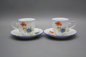 Coffee cup 0,18l and saucer Ofelia Field flowers AL