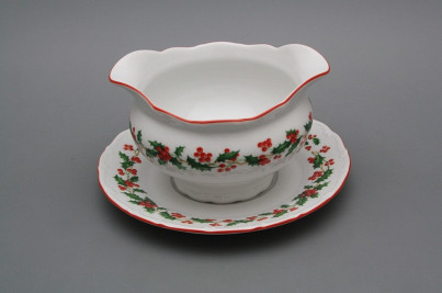 Sauceboat 0,4l with saucer Ofelia Christmas holly CL č.1