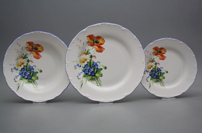 Plate set Ofelia Field flowers 12-piece HAL č.1