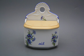 Wall box for salt with wooden cover Cornflowers AL