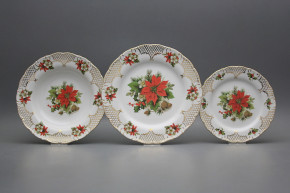 Plate set Ofelia Poinsettia 18-piece FGL Lux