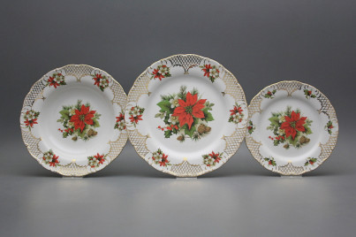 Plate set Ofelia Poinsettia 18-piece FGL Lux č.1