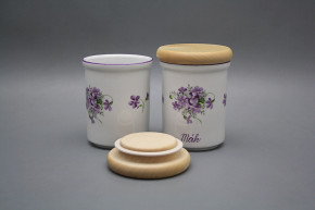 Box with wooden cover B - medium Violets FL