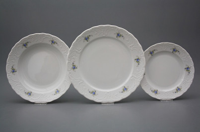 Plate set Opera Light blue roses 12-piece BB č.1