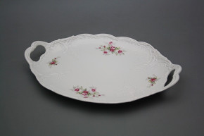 Oval dish 29cm with holders Opera Pink roses BB