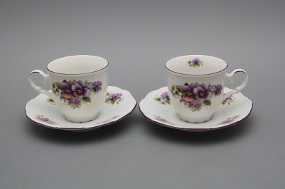 Cup high 0,135l with saucer Ofelia Pansy FL č.1