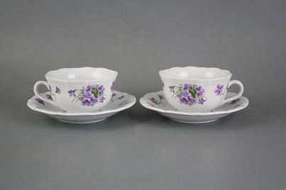 Cup low with saucer C1ZC1 Rokoko Violets BB č.1