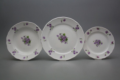 Plate set Rokoko Violets 18-piece JBB č.1