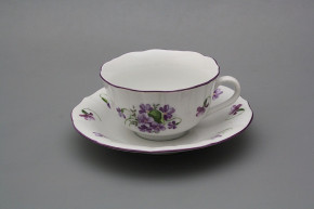 Cup low with saucer C1ZC1 Rokoko Violets FL