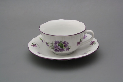 Cup low with saucer C1ZC1 Rokoko Violets FL č.1