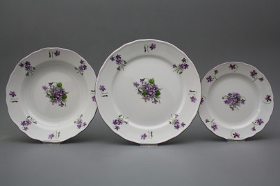 Plate set Rokoko Violets 12-piece JFL č.1