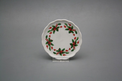 Underplate for glass 10cm Rokoko Christmas holly BB č.1