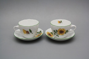 Cup high with saucer A2A1 Rokoko Sunflowers ZL