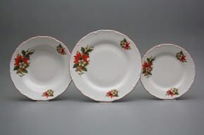 Plate set Ofelia Poinsettia 18-piece CCL