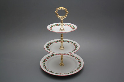 Three tier stand Ofelia Christmas holly CL č.1