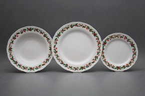 Plate set Ofelia Christmas holly 12-piece BB