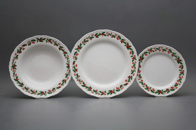 Plate set Ofelia Christmas holly 12-piece BB č.1