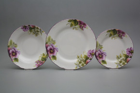 Plate set Ofelia Pansy 18-piece CFL