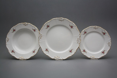 Plate set Marie Louise Pink roses 18-piece EGL LUX č.1