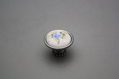 Rustic knobs Bohemia 35mm Light blue roses FV č.1