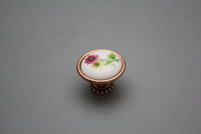 Rustic knobs Bohemia 35mm Meissen bouquet CU