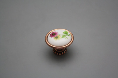 Rustic knobs Bohemia 35mm Meissen bouquet CU č.1