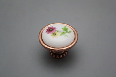 Rustic knobs Bohemia 40mm Meissen bouquet CU č.1